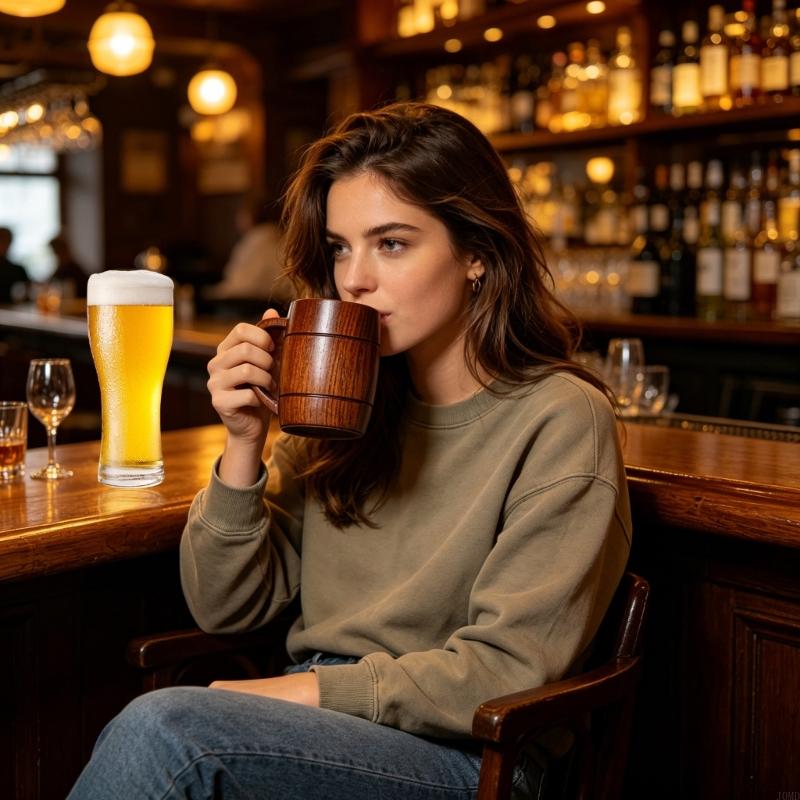 Copper Cocktail Mug - Cốc bia bằng gỗ 270Ml với